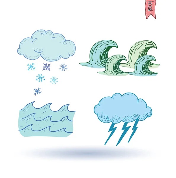 Wettersymbole. Vektorillustration. — Stockvektor