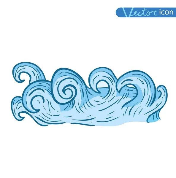 Océano u olas marinas. ilustración vectorial . — Archivo Imágenes Vectoriales
