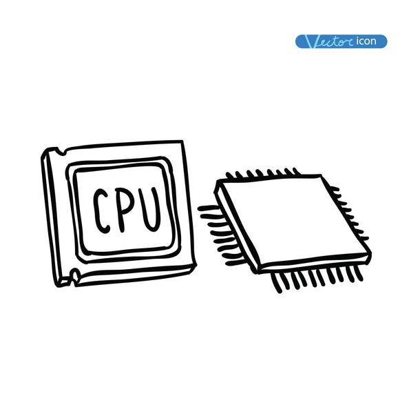 Computer Hardware Icons. PC Components. — Stock Vector