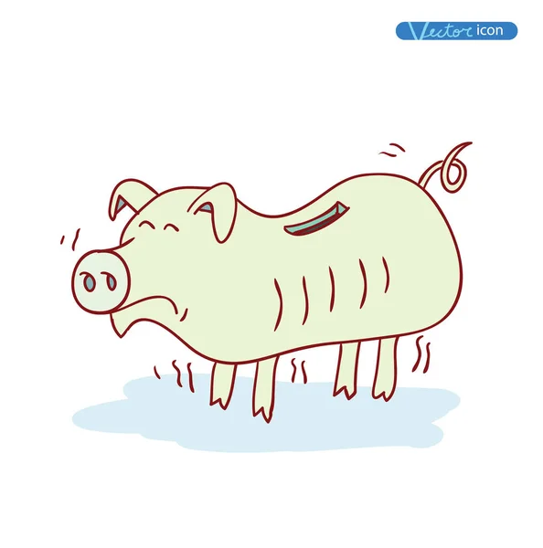 Doodle Bank ikon készlet, kézzel rajzolt illusztráció. — Stock Vector