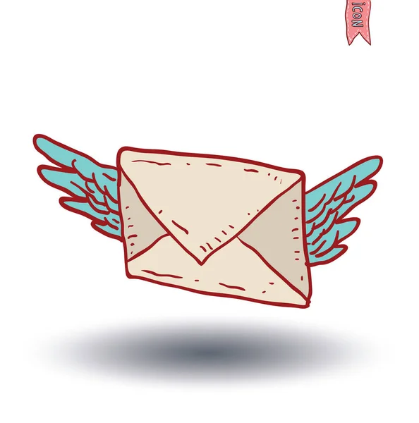 E-mail doodle set. Ilustración vectorial dibujada a mano . — Archivo Imágenes Vectoriales