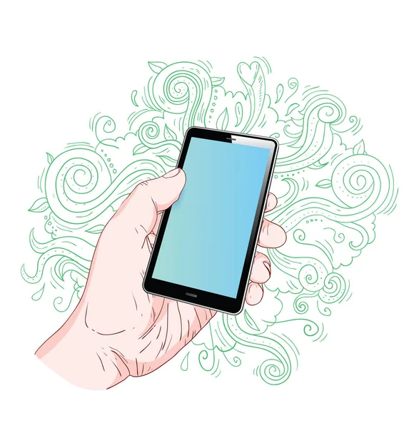 Chytrý telefon, vektorová ilustrace. — Stockový vektor