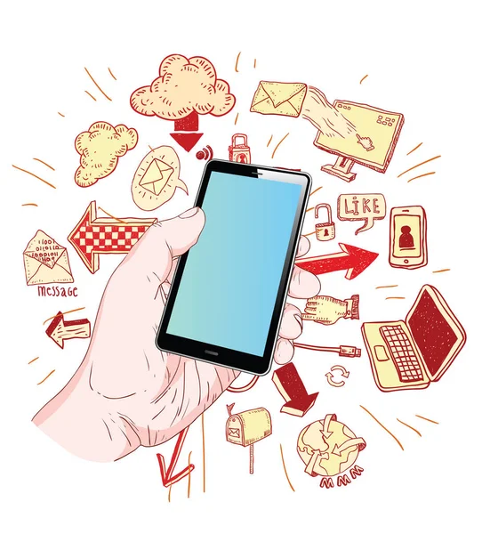 Smart phone, vector illustration. — 스톡 벡터