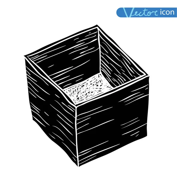 Boxes Collection Doodles Set Vector Illustration — Stock Vector