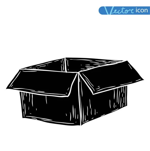 Boxes Collection Doodles Set Vector Illustration — Stock Vector