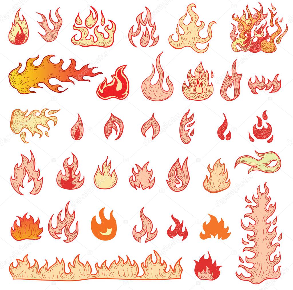 Fire Flame Icon. Vector illustration.