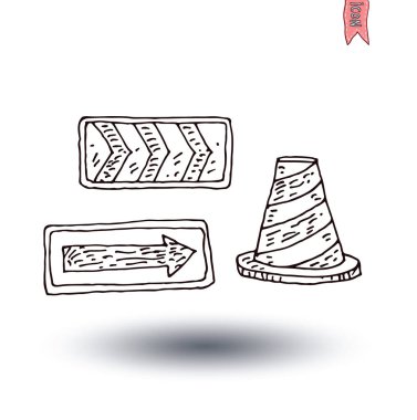 Yol işaretleri. Vektör çizimi.