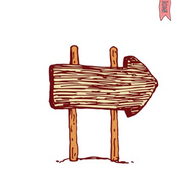 Tahta tabelalar kuruldu. Vektör illüstrasyonu.