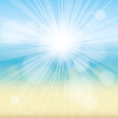 yaz tatilleri. Tropik plaj arka plan afişi. 