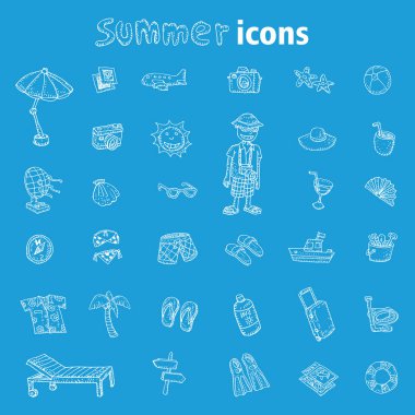 doodle Yaz simgesi, vektör illüstrasyon.