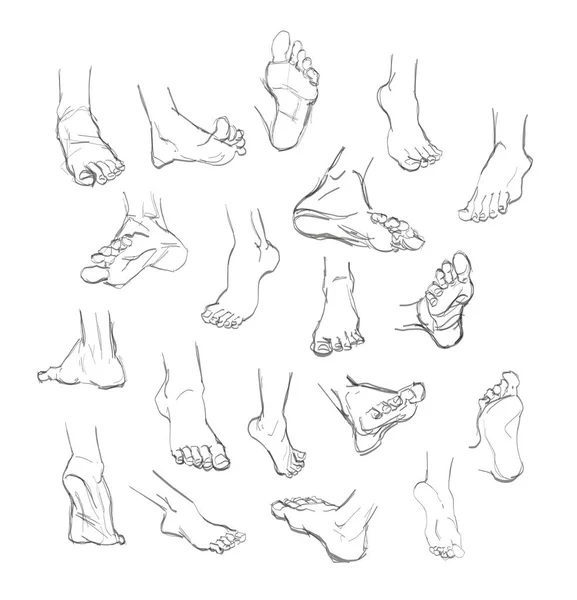 Un gribouillage de pied. croquis dessiné à la main. illustration — Image vectorielle