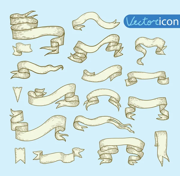 Векторный набор лент. Векторная иллюстрация . — стоковый вектор