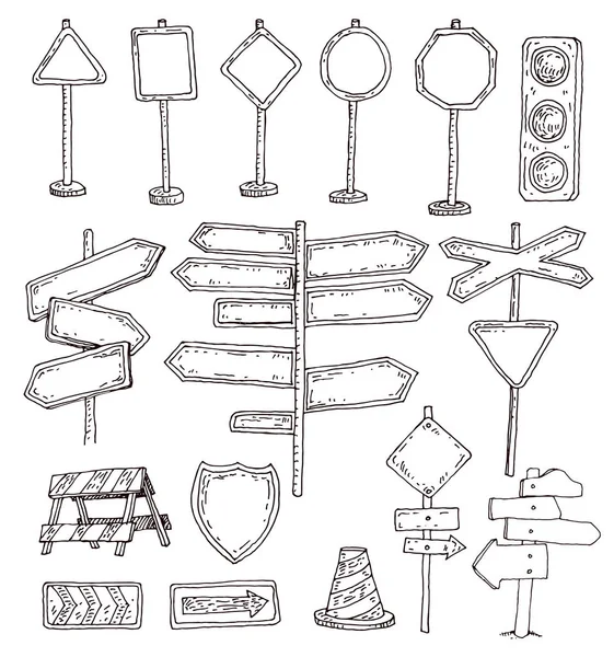 Vägmärken. Vektor illustration. — Stock vektor