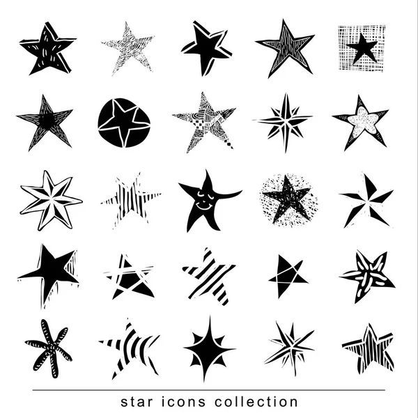 Yıldız Doodles, el çizilmiş vektör illüstrasyon. — Stok Vektör
