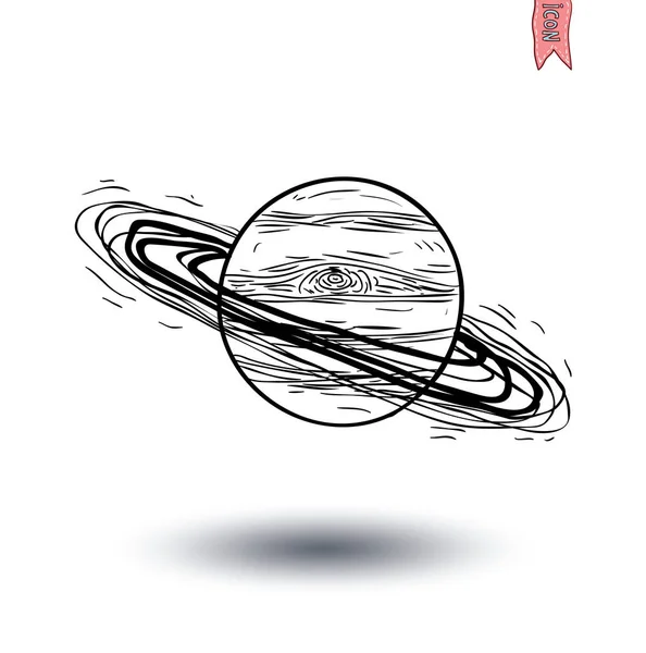 Conjunto de planetas ícone, desenho à mão ilustração vetorial . —  Vetores de Stock