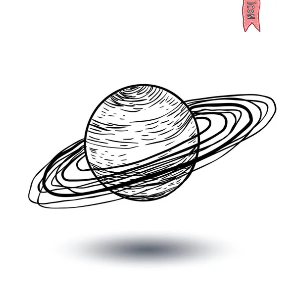 Set von Planeten-Symbol, handgezeichnete Vektorillustration. — Stockvektor