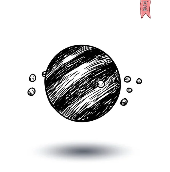 Conjunto de planetas ícone, desenho à mão ilustração vetorial . — Vetor de Stock