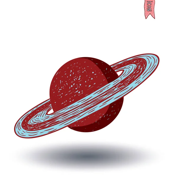 Set von Planeten-Symbol, handgezeichnete Vektorillustration. — Stockvektor