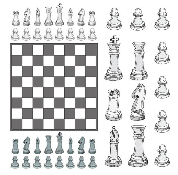 Icônes d'échecs. Illustration vectorielle . — Image vectorielle