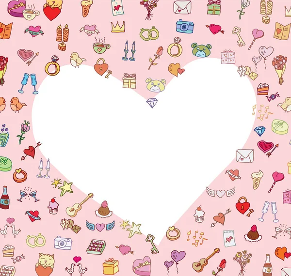 Heart made of words Love, vector illustration. — Stock Vector