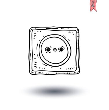 Elektrik Doodle simge koleksiyonu, vektör illüstrasyon.