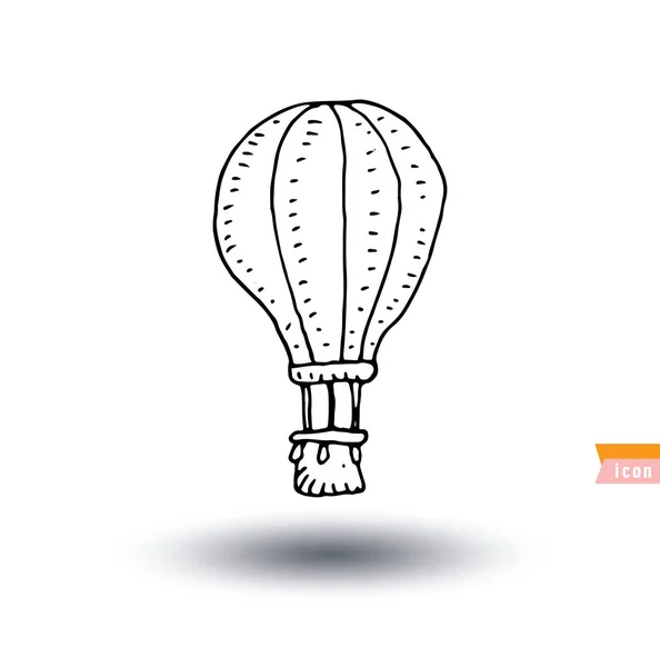 Steampunk vintage sıcak hava balonu, el çizilmiş vektör illustratio — Stok Vektör