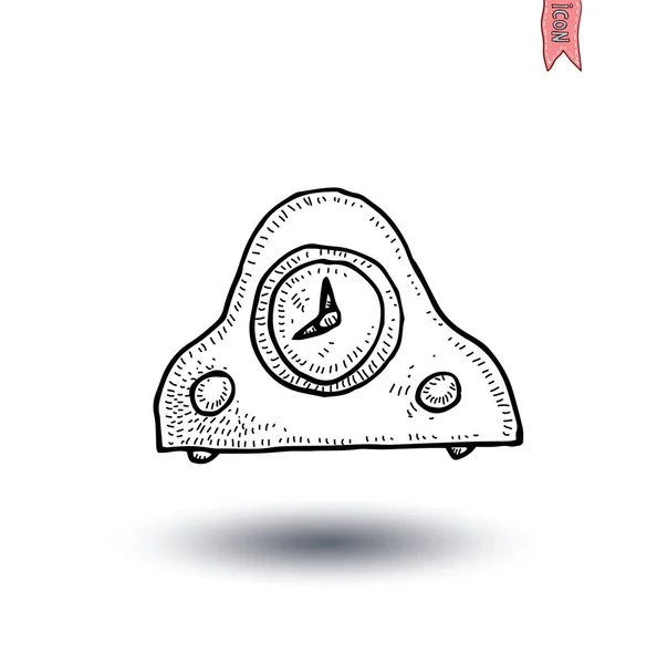 Ícone do relógio, watche, ilustração vetorial desenhada à mão . — Vetor de Stock