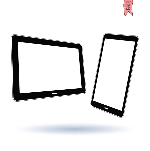 Počítač Tablet PC a inteligentní telefon, vektorová ilustrace. — Stockový vektor