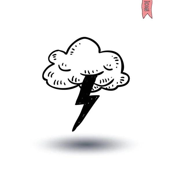 Elettricità Raccolta di icone Doodle, illustrazione vettoriale . — Vettoriale Stock