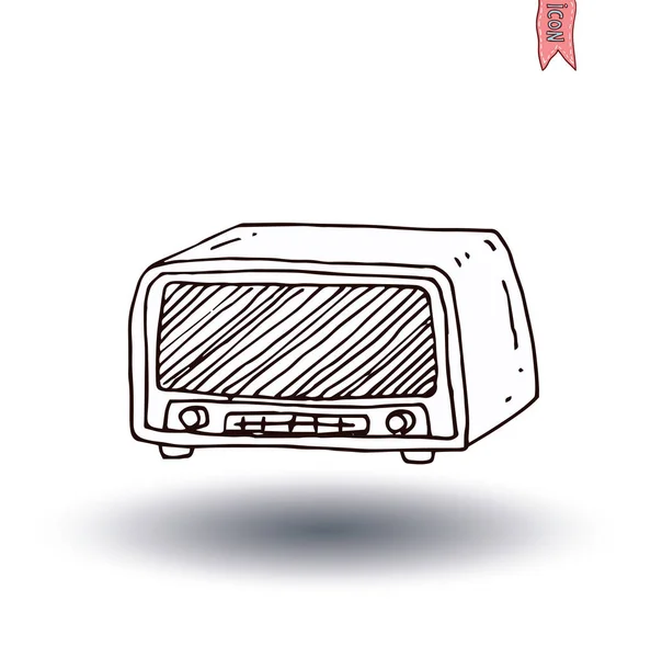 Oldtimer Radio, Vektor Illustration — Stockvektor