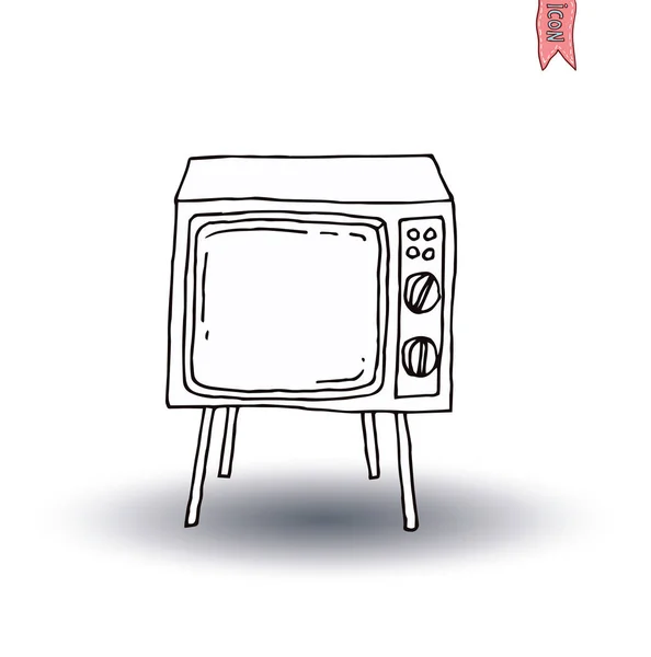 텔레비전, 빈티지 및 현대, 벡터 일러스트레이션 — 스톡 벡터