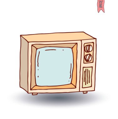 Televizyonlar, vintage ve modern, vektör illüstrasyon
