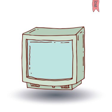 Televizyonlar, vintage ve modern, vektör illüstrasyon