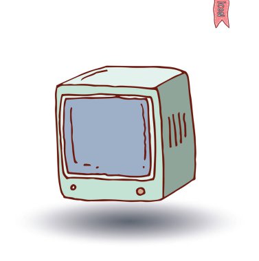 Televizyonlar, vintage ve modern, vektör illüstrasyon