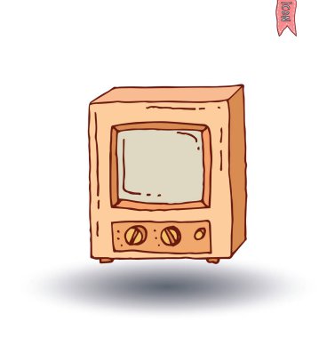 Televizyonlar, vintage ve modern, vektör illüstrasyon