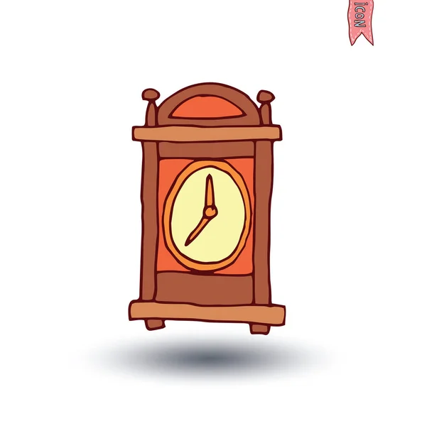 Uhrensymbol Uhr Handgezeichnete Vektor Illustration — Stockvektor