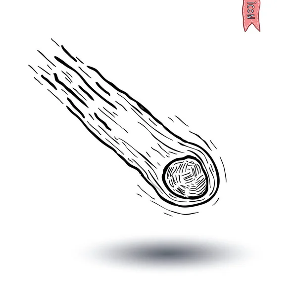 Meteorito, ilustração vetorial desenhada à mão . — Vetor de Stock