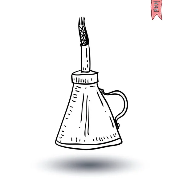 Icono de la lámpara de aceite, ilustración vectorial dibujado a mano . — Archivo Imágenes Vectoriales