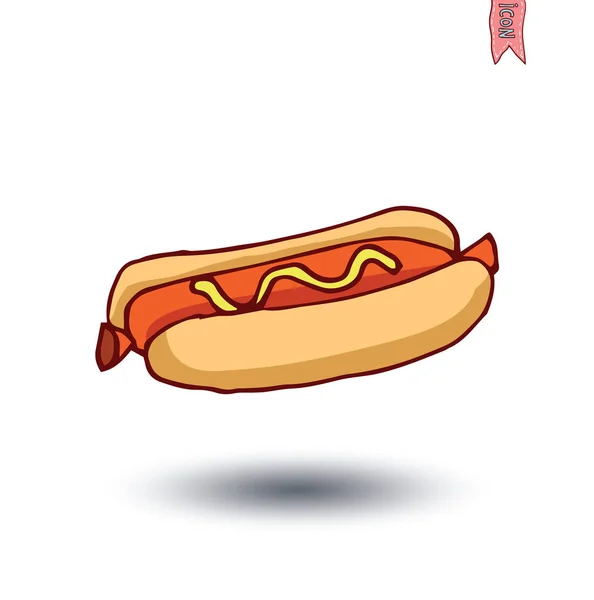 Illustrazione hot-dog, illustrazione vettoriale . — Vettoriale Stock