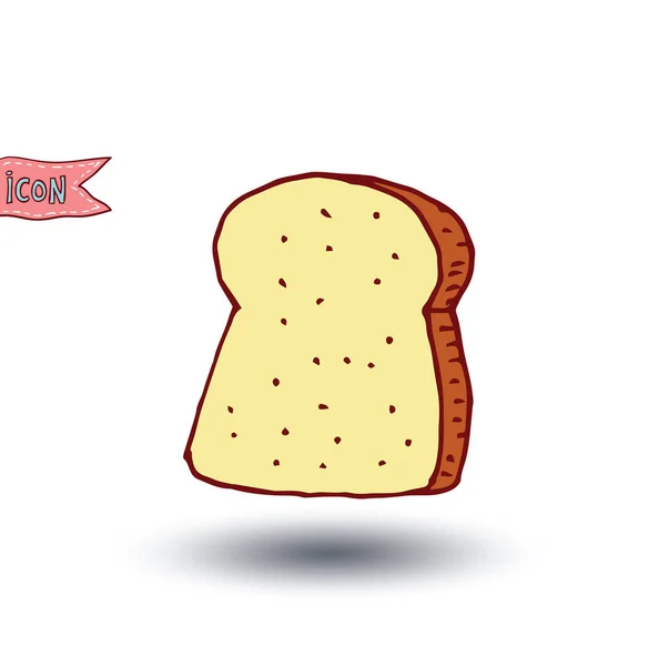 Icona del pane, illustrazione vettoriale. — Vettoriale Stock