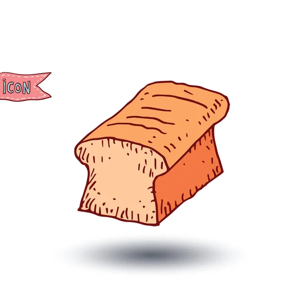 Icona del pane, illustrazione vettoriale. — Vettoriale Stock