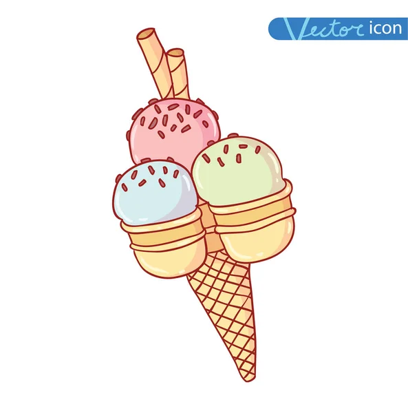 Ikon av glass med kon, vektor illustration. — Stock vektor
