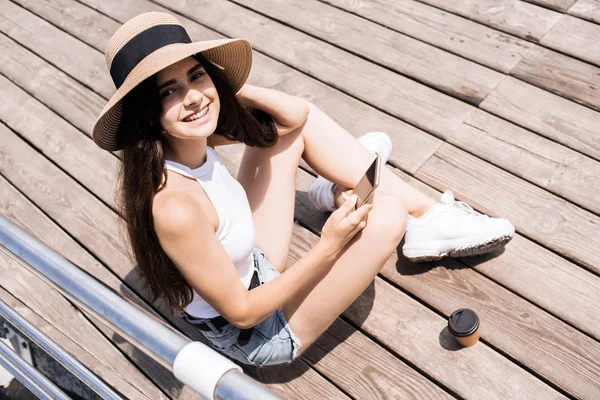 Mulher Bonita Elegante Férias Verão Praia Estilo Boêmio Férias Viagem — Fotografia de Stock