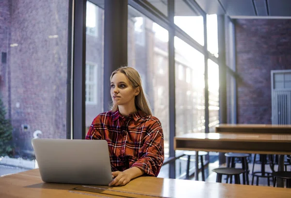 Profesjonalny Specjalista Procesie Pracy Pracownik Biurowy Programowanie Nowej Aplikacji Laptopa — Zdjęcie stockowe