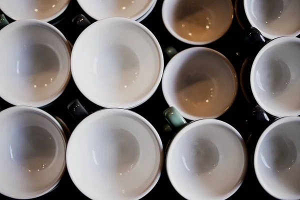 empty cups for Coffee in  cafe on background,