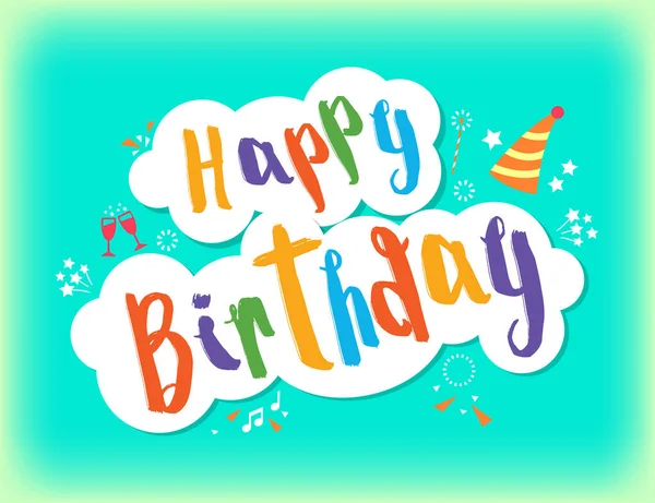 Happy Birthday greeting text — Stock Vector