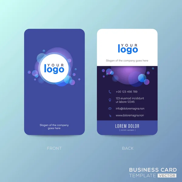 Σύγχρονη μπλε επαγγελματική κάρτα σχεδιασμό με αφηρημένο κύκλο φόντο — Διανυσματικό Αρχείο