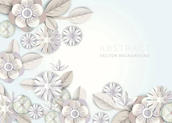 Astratto bianco floreale sfondo vettoriale illustrazione. sfondo bianco fiore con carta taglio stile grafico . — Vettoriale Stock