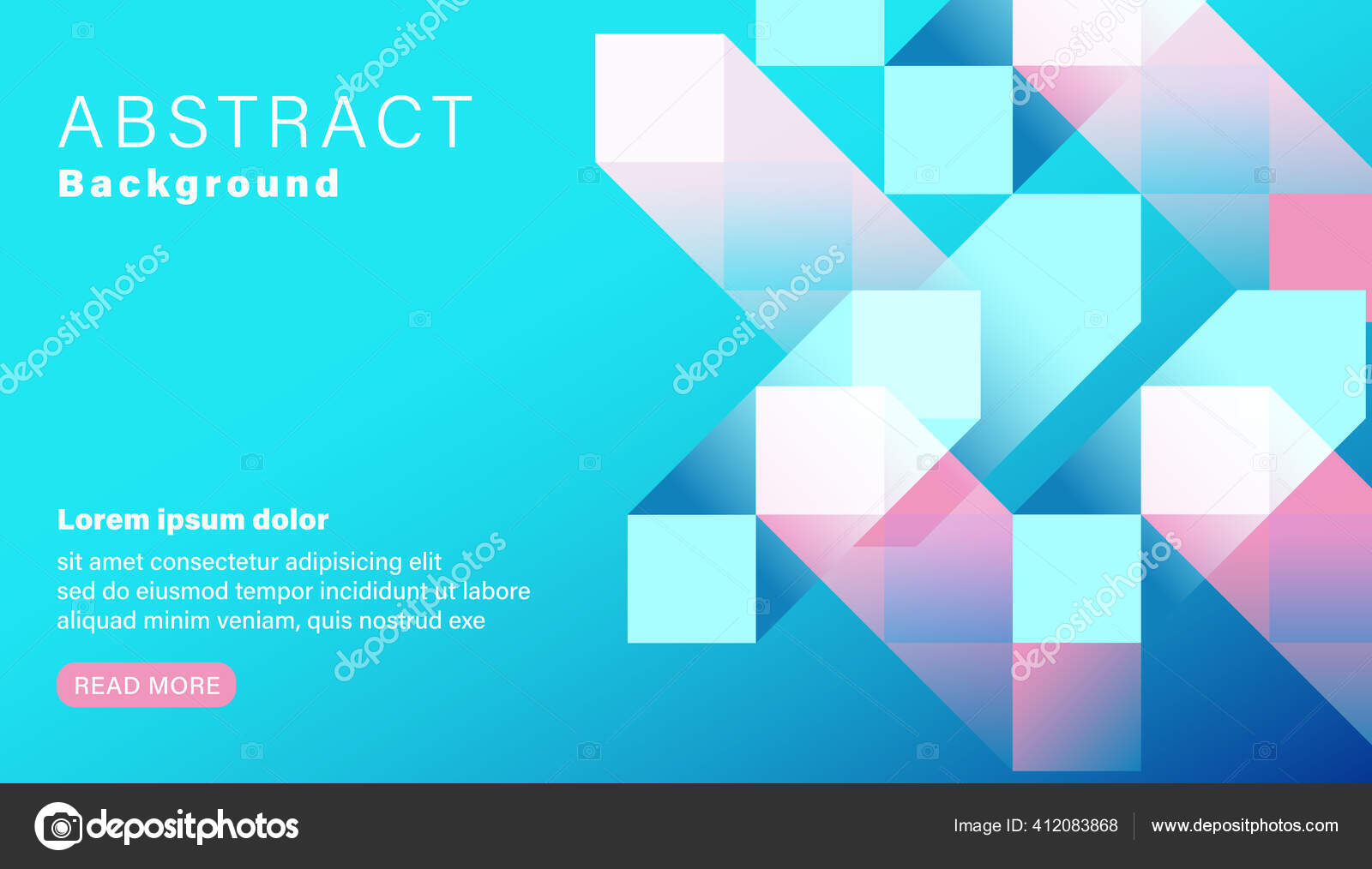 Abstract Geometric Shape Pastel Blue Pink Background Landing Page ...