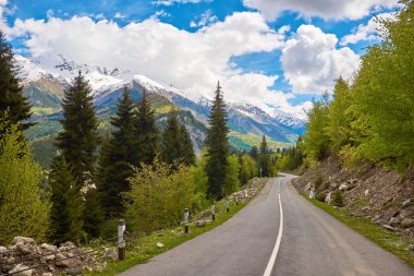 Svaneti dağlarında boş yol